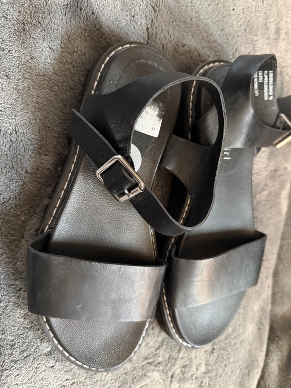 Madden Girl Black Strappy Flat Sandals